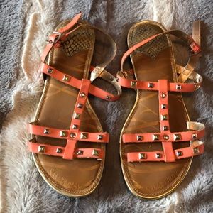 Sam and Libby orange studded sandals